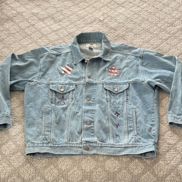 Vintage Pepsi Denim Jacket w/ Star Graphics - Picture 1 of 4